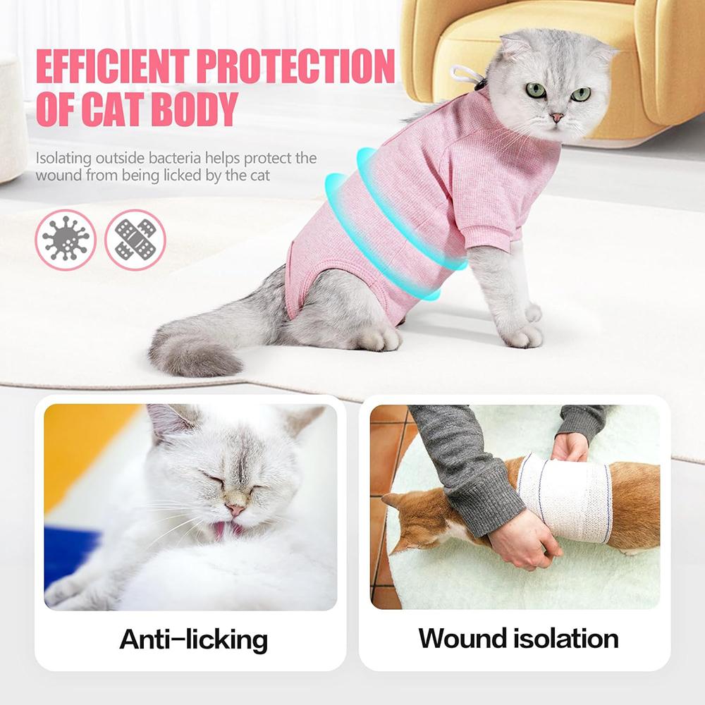 Cat Surgical Recovery Suit for Male Female Dogs Sterilization Wounds Protection Anti-Licking Pet Pajama Suit Soft Fabric