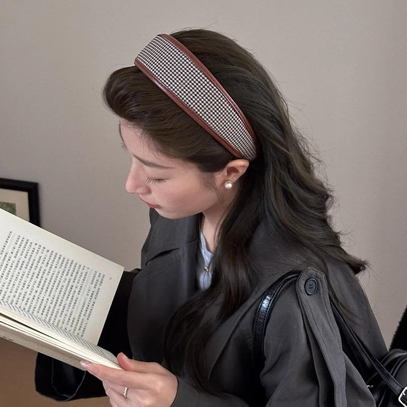 Haarreif im französischen Stil, Haarbänder, Retro-Leder, breite Stirnbänder, Damen-Haarband, weiblich, zum Waschen des Gesichts, Make-up, Kopfschmuck, Haarschmuck