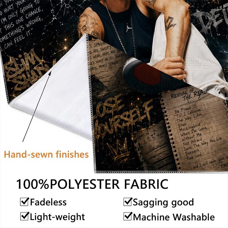 Eminem Wall Tapestry Aesthetic Wall Hanging Printed Fabric Blanket Decorative Tapestries for Bedroom Living Room Home Decor