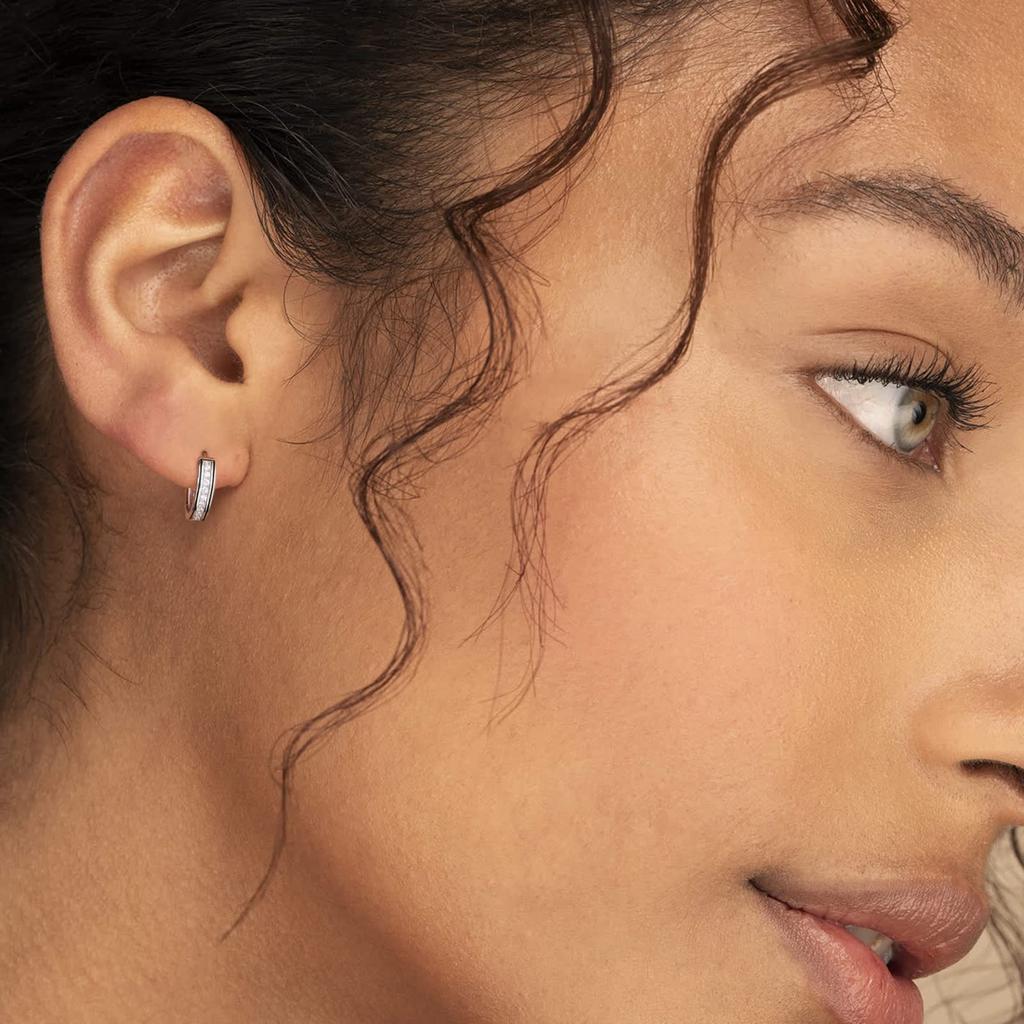 USA Free Ship 14K Gold Plating Hypoallergenic Huggie Cubic Zirconia Sterling Silver 925 Jewellery Women 5A CZ Hoop Earrings Men