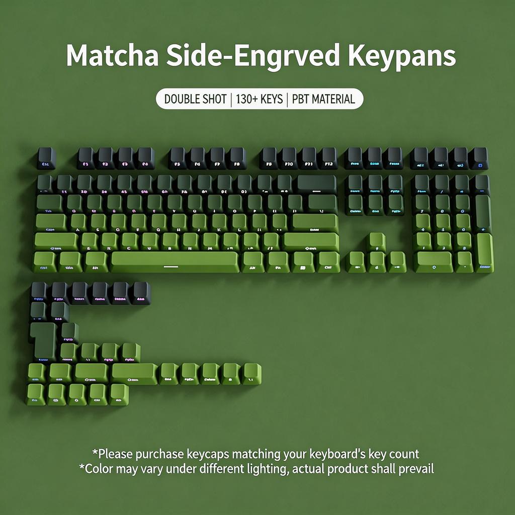 Xiaomi Side-printed Gradient Keycaps with PBT Contour Backlighting, Bottom-lit Design, Compatible with 60/75/68/87/104 Gaming Keyboards