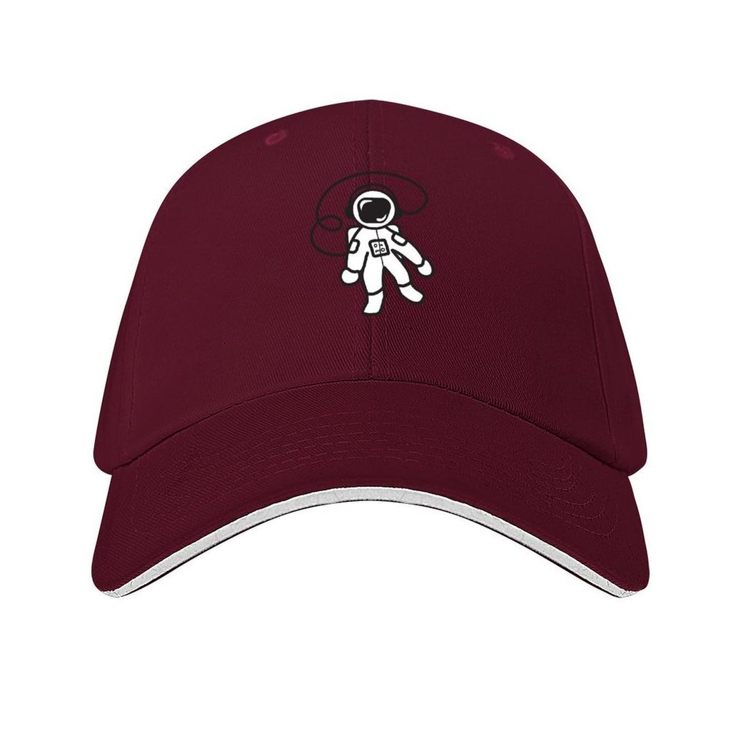 Vibing Astronaut Black and White Monochrome Design Baseball Cap Western Hat Wild Ball Hat Trucker Hat Men Golf Wear Womens