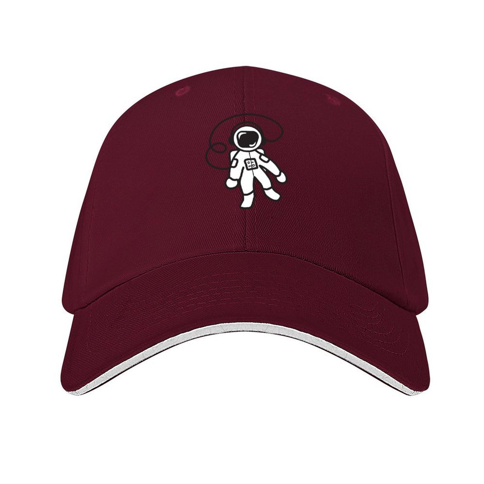 

Vibing Astronaut Black and White Monochrome Design Baseball Cap western Hat Wild Ball Hat Trucker Hat Men Golf Wear Womens
