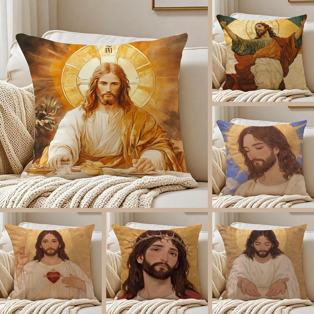 Classic Religious Art JJesus Christ Cushion Cover Pillowcase Antidustmite Living Room Sofa Decor Cushion Room