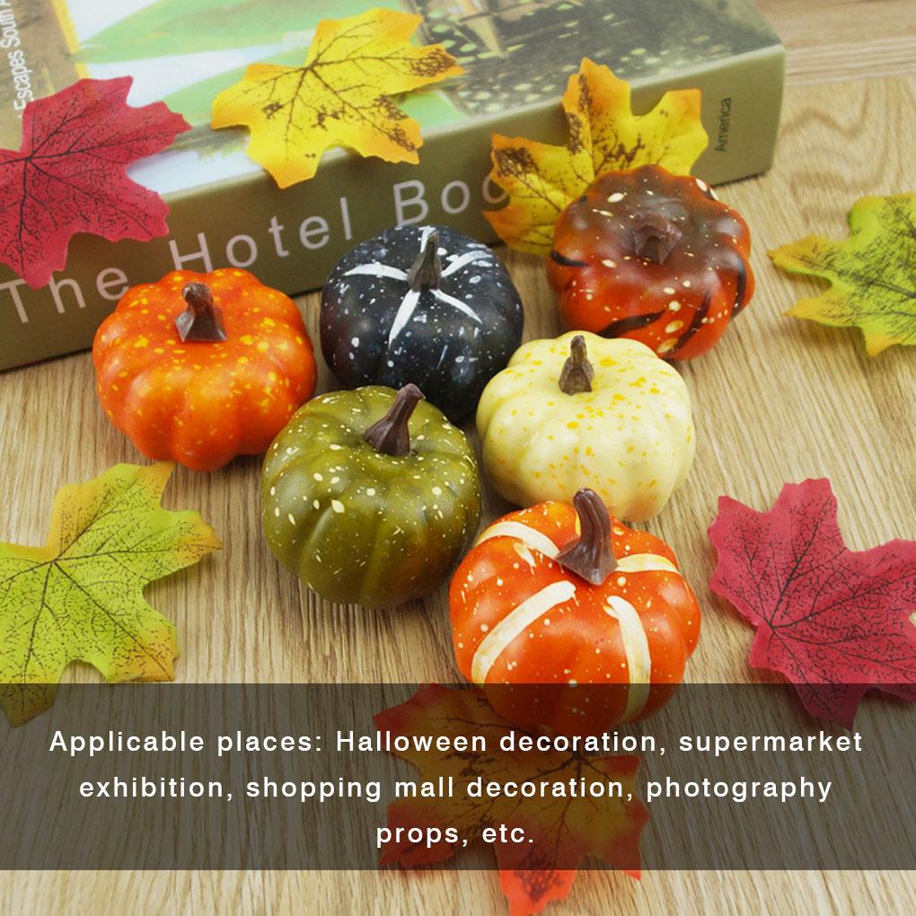 6pcs Artificial Pumpkin Halloween Decor Ulation Vegetable Home Party Foam Pumpkin Ornament