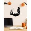 Modern Metal Wall Art Decor - Eerie Halloween Silhouette for Indoor Outdoor Yard Sign, Room Decoration, Gift