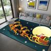 Festive Christmas Pattern Carpet: Floor Mat Crystal Velvet, Non-slip, Hand Washable, Suitable for Living Room or Bedroom Decor