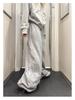 Women's Autumn Wide-Leg Hip Hop Sweatpants with Side Letter Embroidery and Drawstring for Jazz Dance