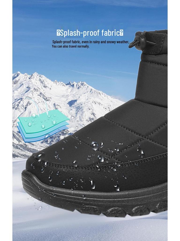 Women's Thick Sole Cotton Boots: High-top, Velvet-lined, Warm Snow Boots