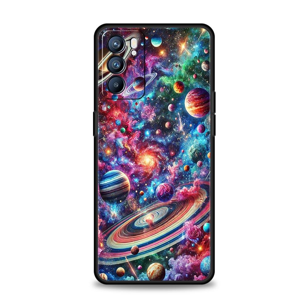 Universe Starry Sky Moon Phone Case For Oppo Reno 13 12 11 10 7 F Find X5 X6 A98 A80 A79 A78 A57 A54 A31 A17 Pro Soft TPU Cover
