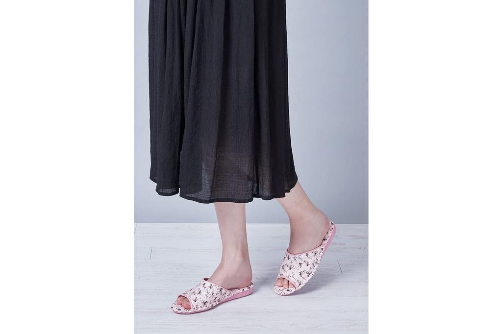 Pansy 9521 Floral Indoor Size Ivory Women's Hand-Knitted Shoes, Antibacterial, L,