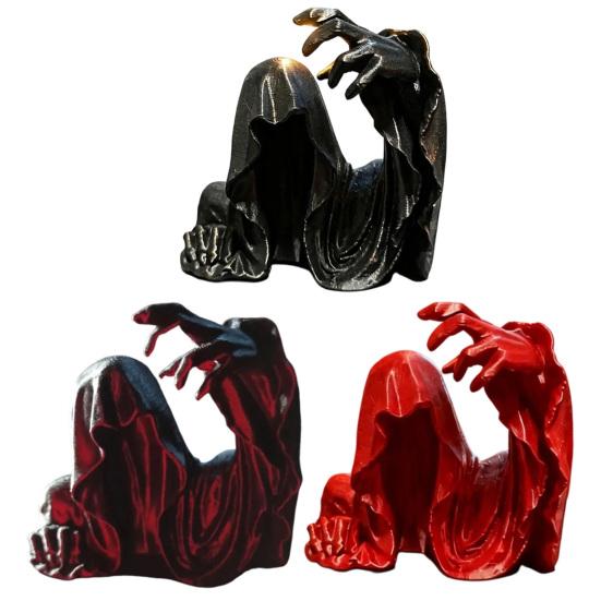 Personalized Gifts for Dark Style Lovers 3D Printed Faceless Cloak Figurine, Mysterious Hooded Reaper, Gothic Detailed Texture Desktop Figures Statue,