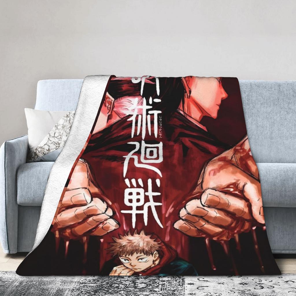Jujutsu Kaisen Blanket Flannel Decoration Anime Manga Portable Super Warm Throw Blankets for Bed Couch Bedspread