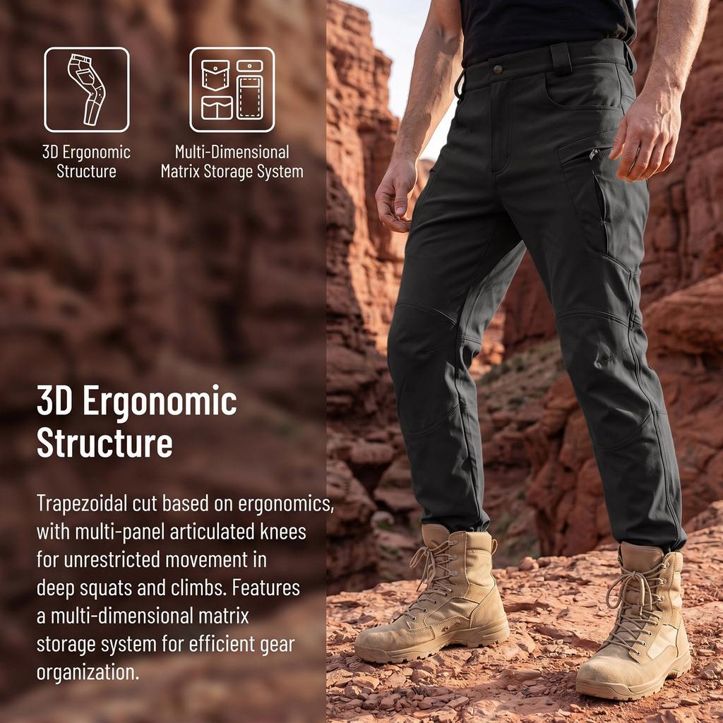 Men Pants Multi Pocket Breathable Outdoor Hiking Fishing Construction Work Trousers for Daily Use