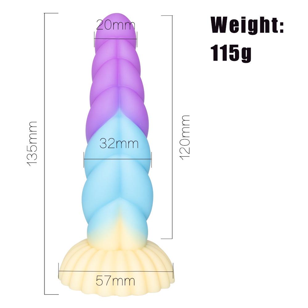 Small Twist Color Granules Jelly Fluorescent Glow-in-the-dark Penis Spiral Anal Plug Sm Sex Toys