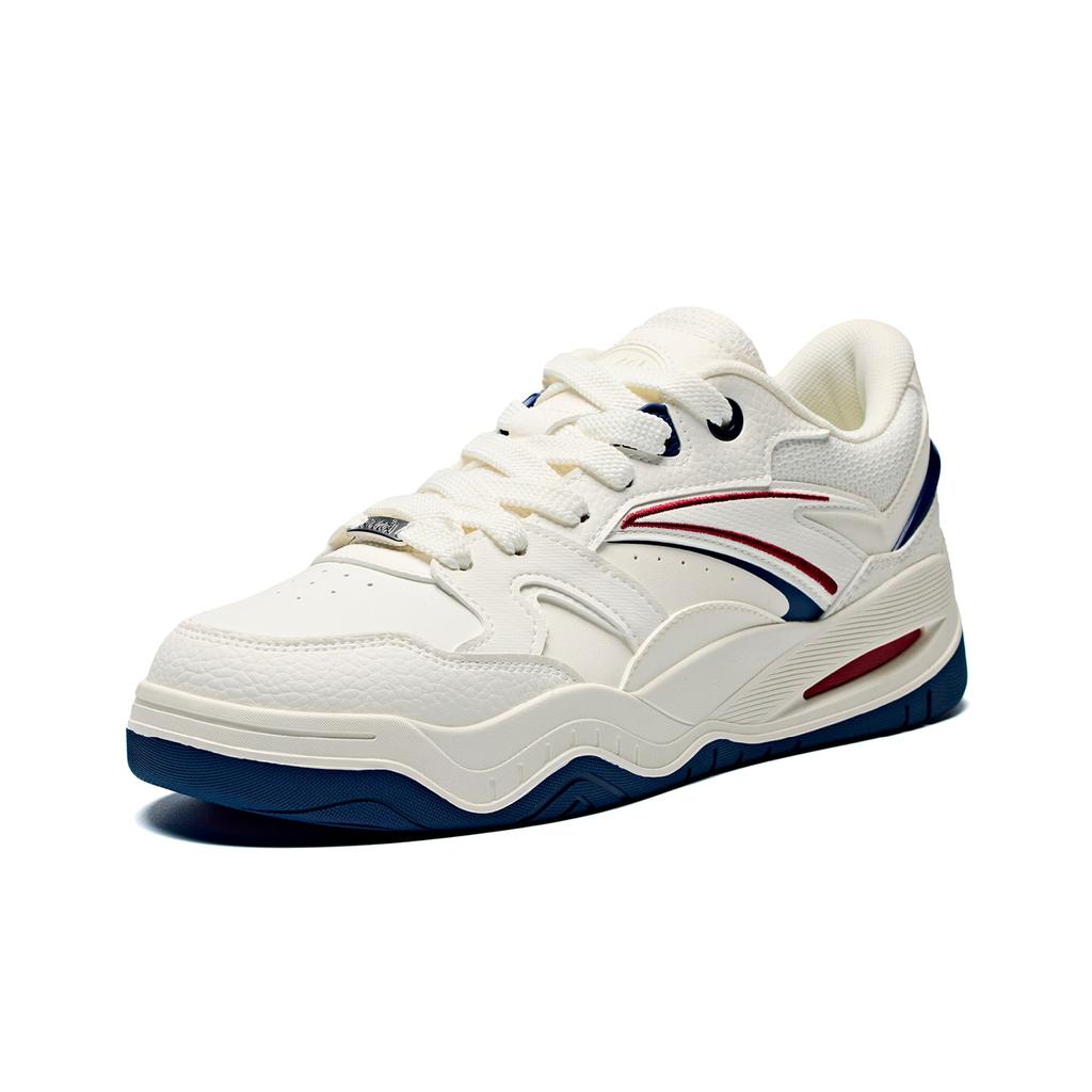 Anta Wave Comfort Technology Versatile Casual Trendy Urban Commuting Campus Sports Low-Top Skate Shoes Men sneaker Ivory-White Navy-Blue 912648028-1