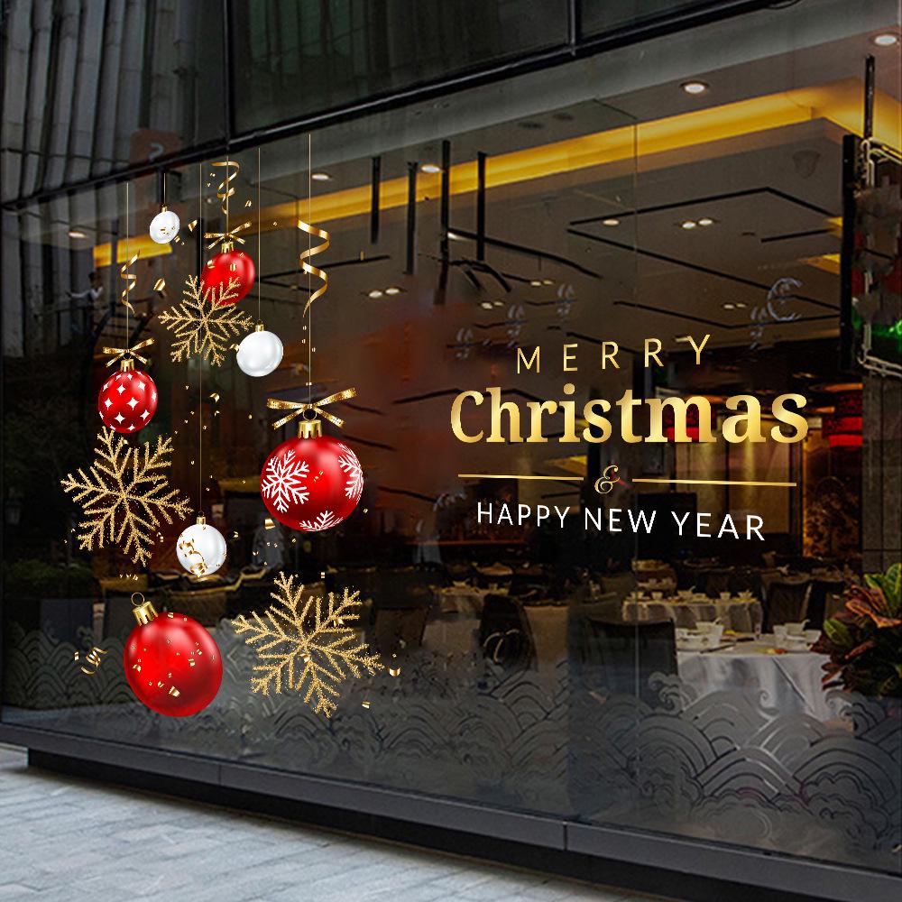 2026 Holiday Window Stickers: New Year and Christmas Static Cling Decals for Glass and Doors