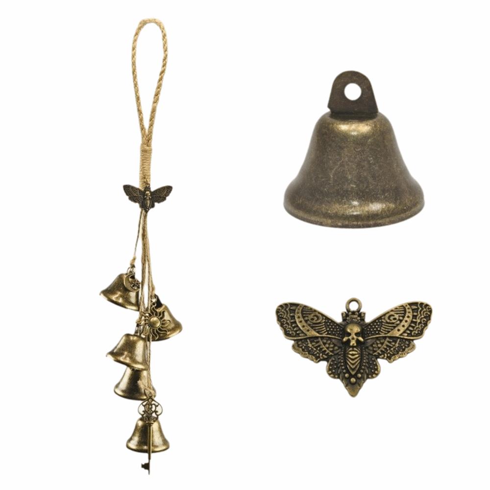 Vintage Metal Bell Pendant Bronze Bell Pendant Door Hanger Wind Chime Bell  Window Hanging