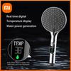 1pc Digital Temperature Display Handheld LED Shower Head Water Powered Without Battery Bathroom Accessories Pressurized 3 Speed