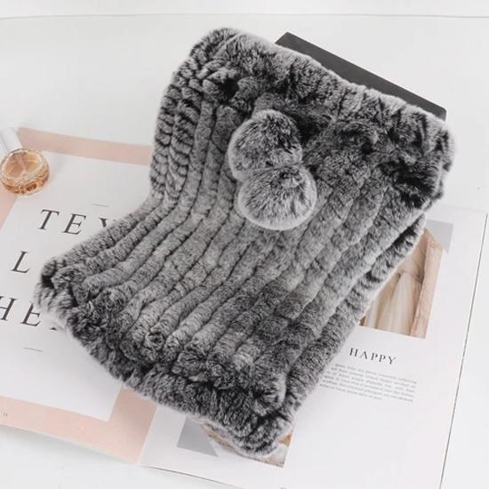 New lady real rex rabbit fur hat Natural warm rex rabbit fur hat scarf Women hand knitted soft real rabbit fur caps scarves