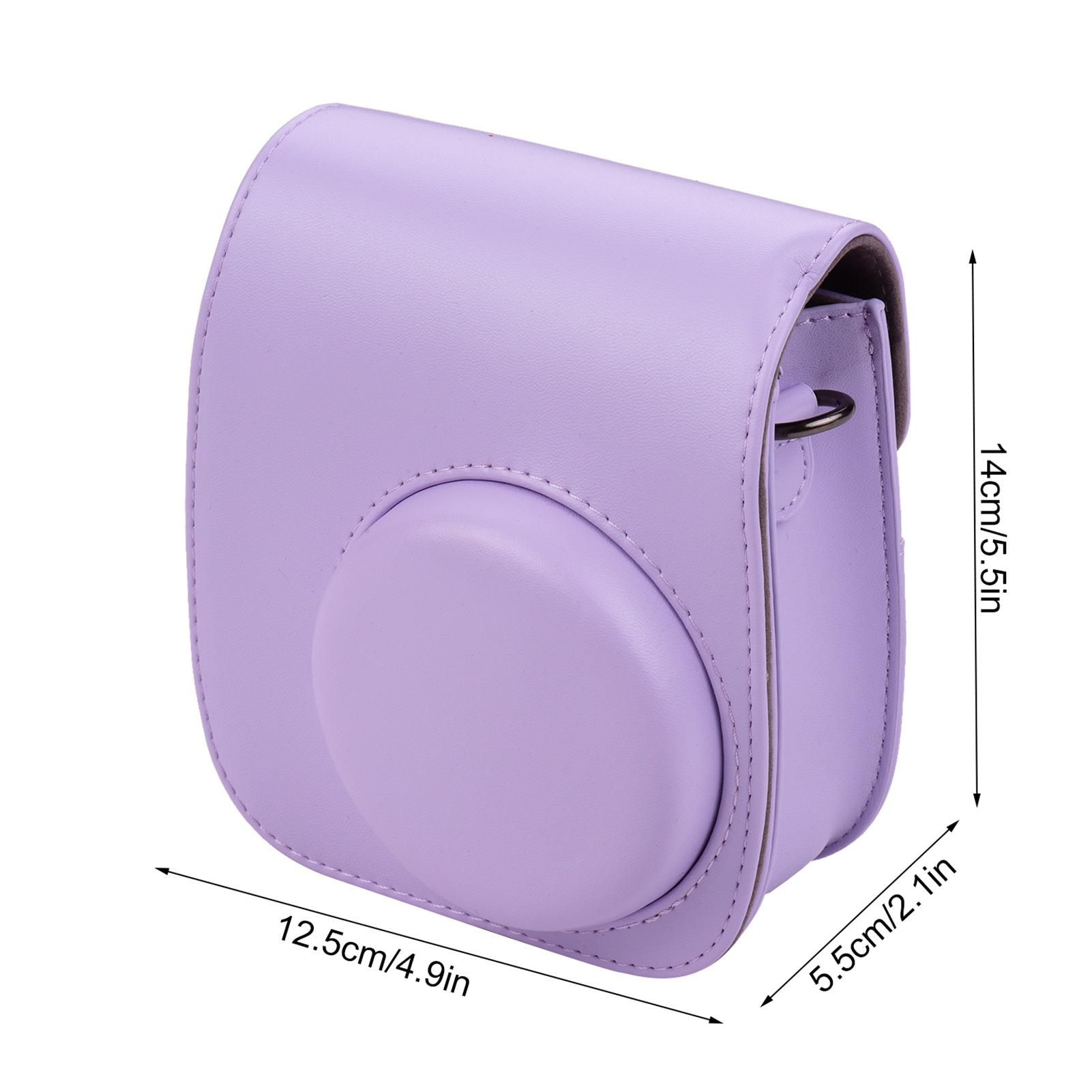 

Portable Instant Camera Case Bag Holder PU Leather with Shoulder Strap Compatible with Fuji Mini 11 Purple фиолетовый