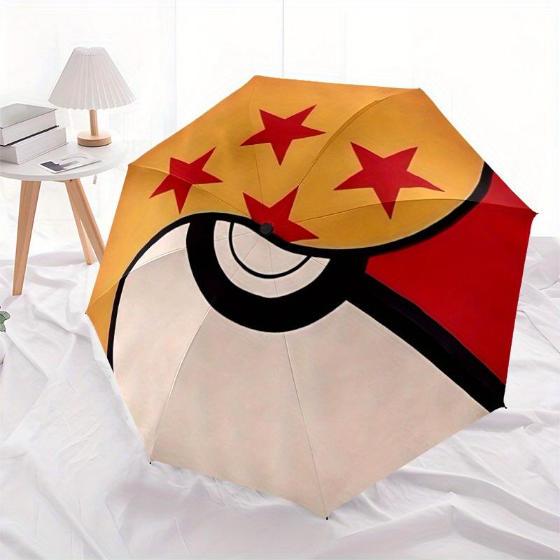 Pokeball Stars Pokemon Automatic Open/Close Umbrella Folding Umbrella,Portable Compact Perfect Gift for Birthday, Christmas0809203