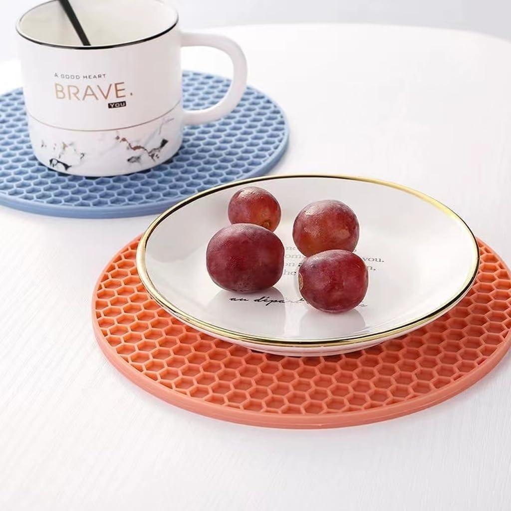 4pcs Multicolor Silicone Honeycomb Heat-Resistant Pads - Durable & Stylish Kitchen Mats for Pots, Bowls, and Placemats, Perfect