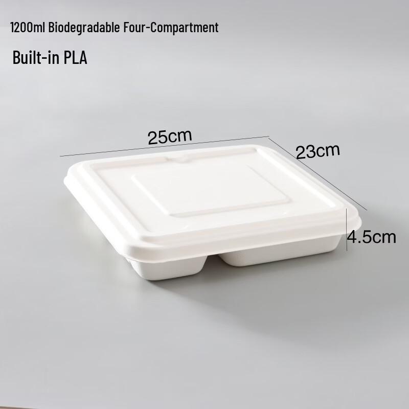 Disposable Sugarcane Pulp Partitioned Meal Box