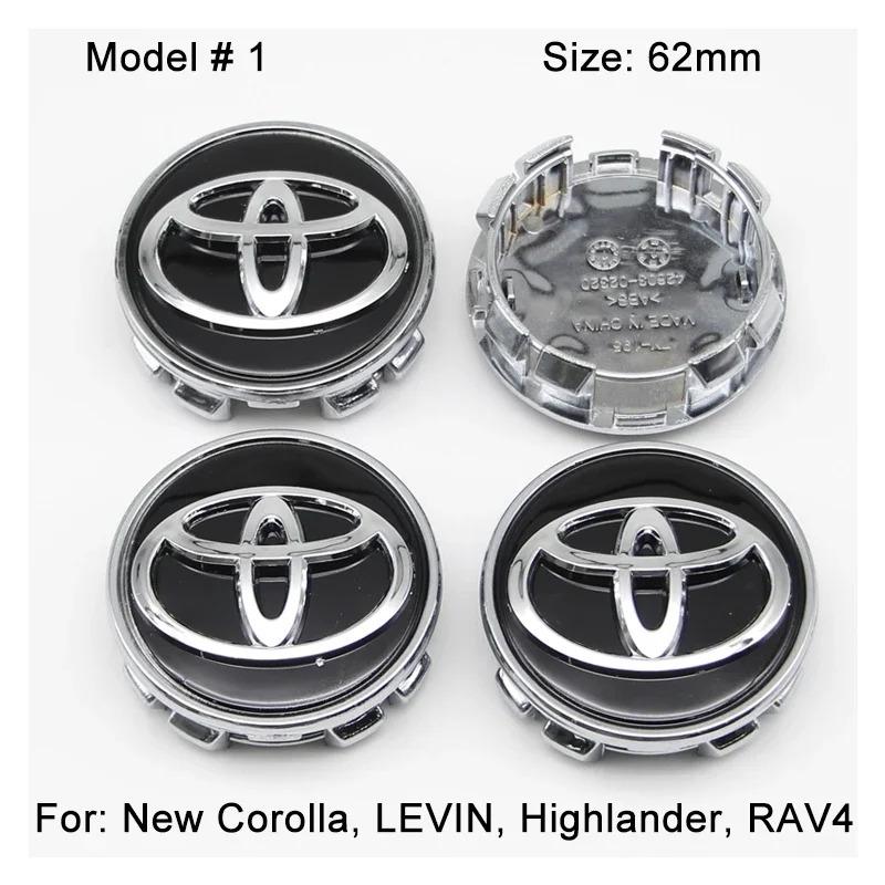 4Pcs 57/62mm Car Wheel Center Hub Cap Rim Cover For Toyota Corolla RAV4 LEVIN Yaris C-HR Camry Prius Prado Car Auto Accessories