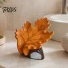 Elegant Resin Ornament for Home Creative Simulated Maple Leaf Soap Dish, Quick Drainage Laundry Modern Bathroom Sink Accessories Soap, Stylish