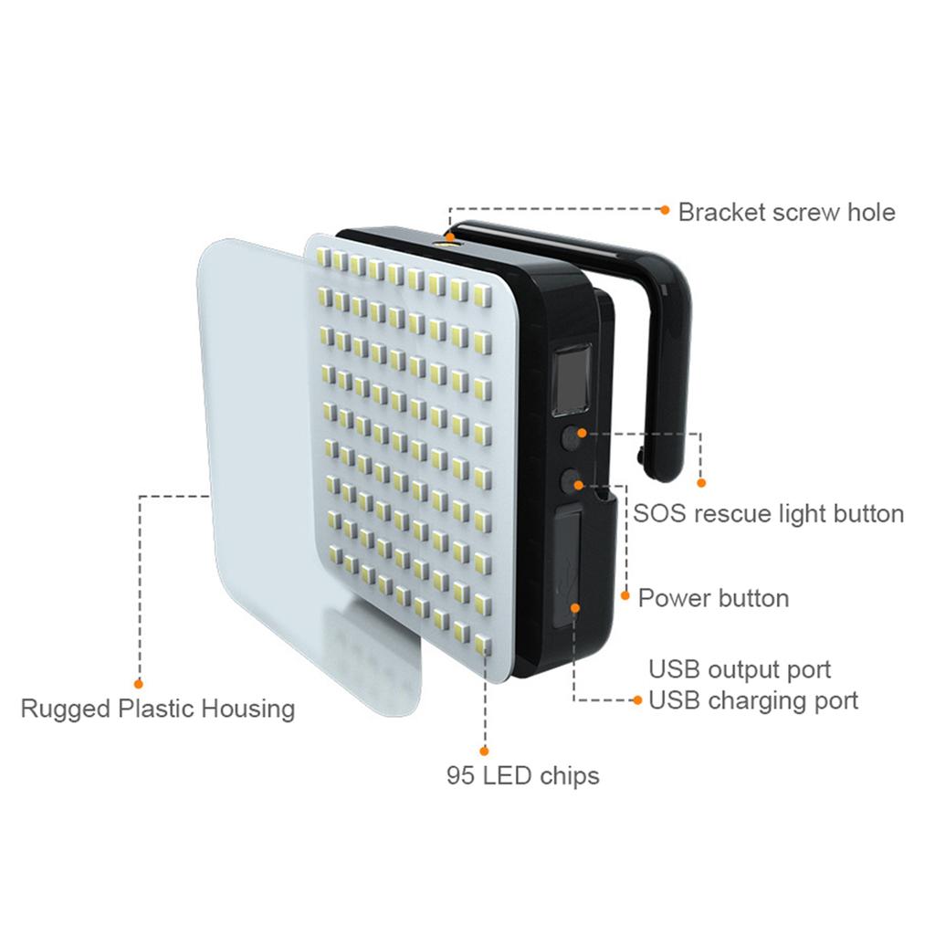 Multifunctional Camping Light LED Outdoor Large capacity Night Emergency Lights Dual Charging and Four Light Modes