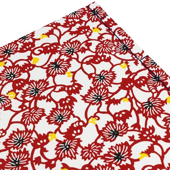 Kami-to-Wa Japanese Binding Notebook (Katazome) (Red)