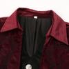 Gothic Steampunk Vintage Medieval Vampire Black Red Coat Men's Cosplay Costume Court Style Nobles Tailcoat for Autumn and Winter