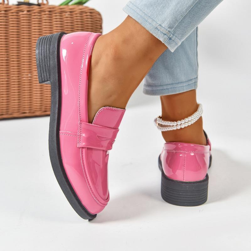 Women's Platform British Style Small Leather Shoes Spring and Autumn New Thick Heel Single Shoes Platform Large Size Versatile Loafers