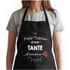 Tablier de cuisine - Tante d'amour - Noir - Coton épais - Impression bretonne