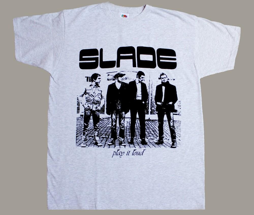 Slade band play it loud 1970 sweet nazareth suzi quatro gray tshirt M