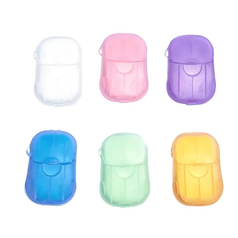 1/6Pcs Portable Soap Paper Disposable Travel Case Mini Cleaning Soaps for Washing Cleaning Hand for Outdoor Camping Hiking