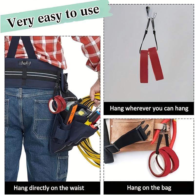 Multi Functional Electrical Tape Holder with Trigger Hook - Durable Polyester Fiber, Orange And Fluorescent Green, Blue And Red