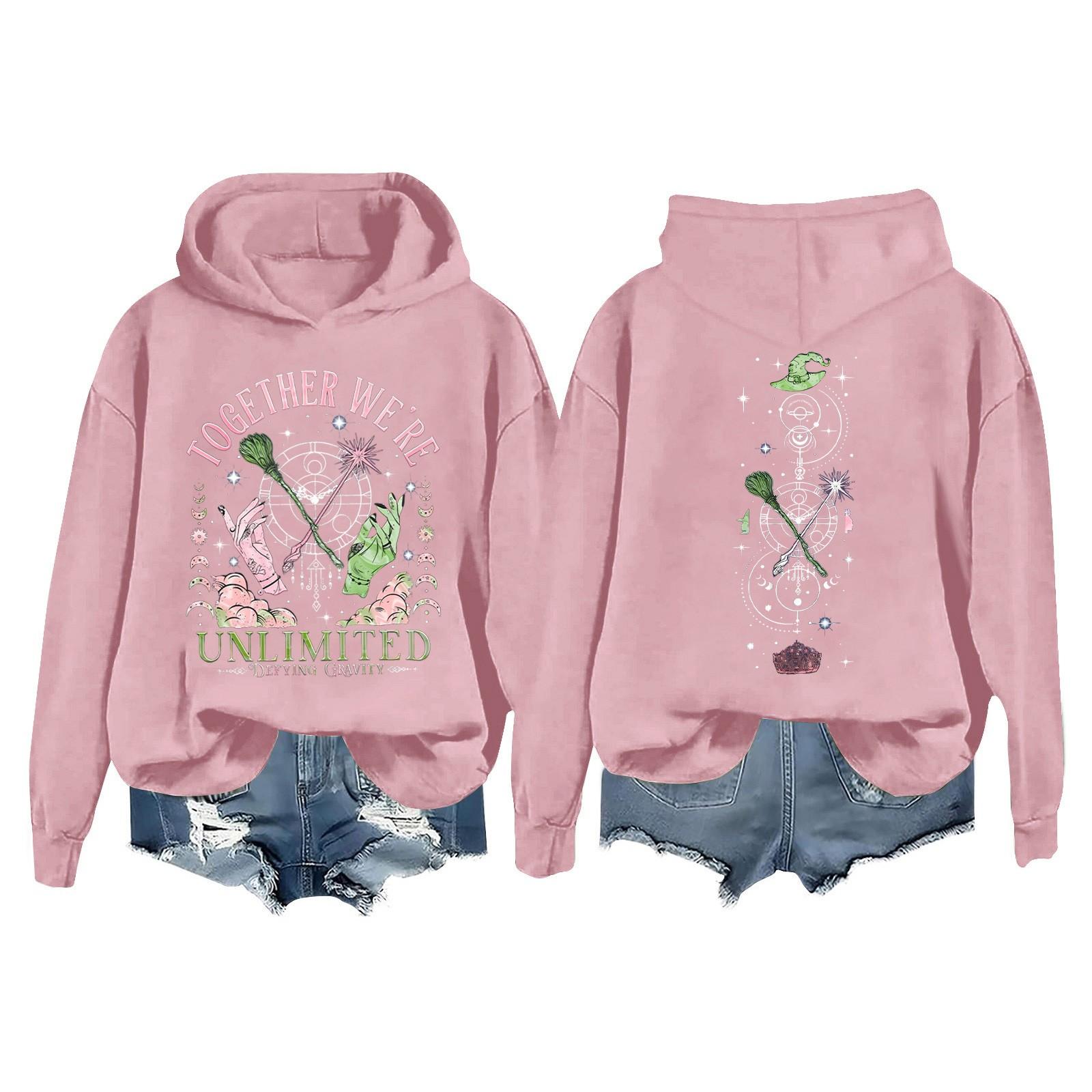 

Жіноча модна повсякденна універсальна повсякденна толстовка з капюшоном, повсякденна толстовка з накладками з довгими рукавами XXXXL рожевий