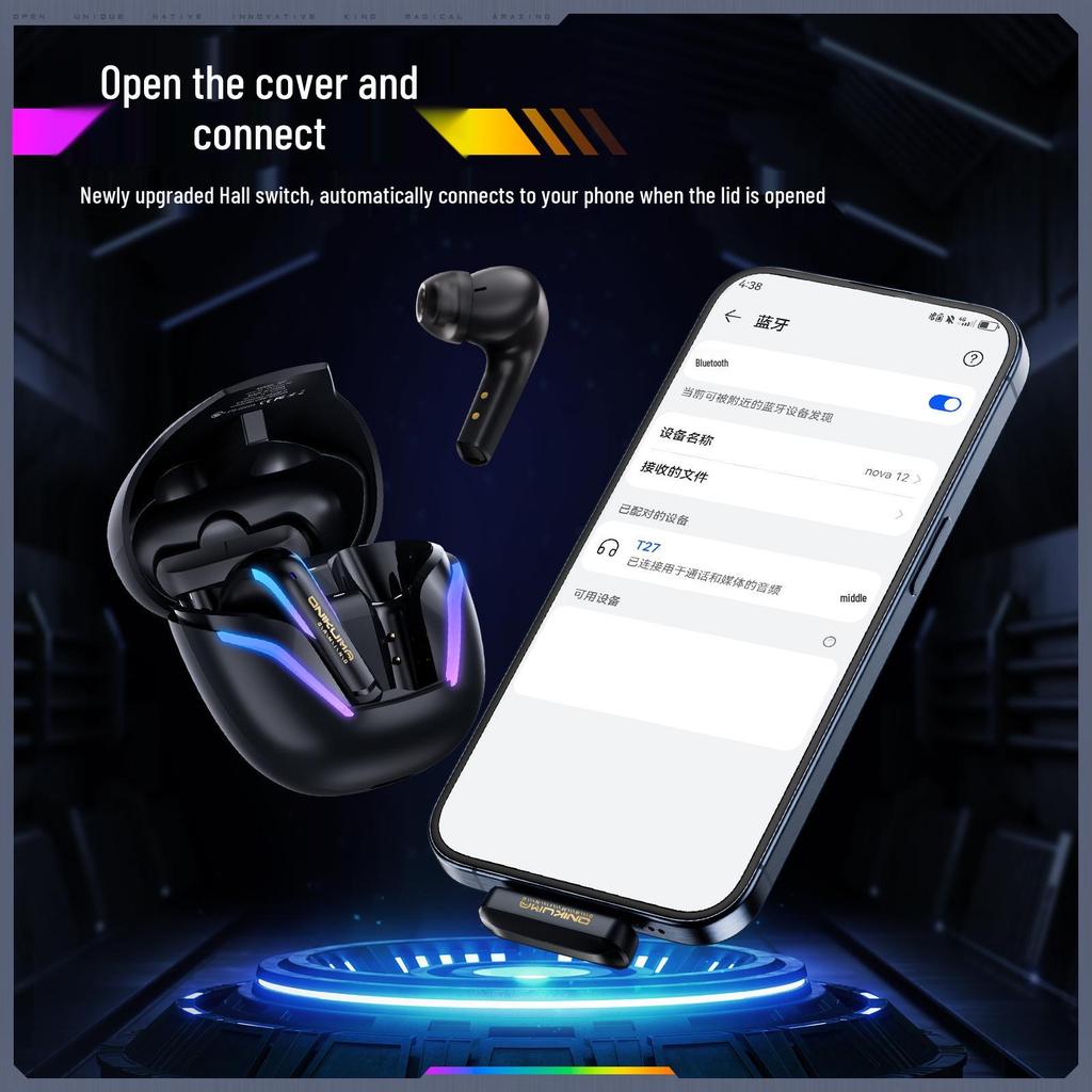 ONIKUMA T27 Wireless Gaming Bluetooth Headset - Low Latency with Microphone for PC & Mobile.