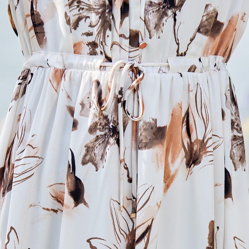 Past Mom's Chiffon A-Line Midi Dress with Lace Collar