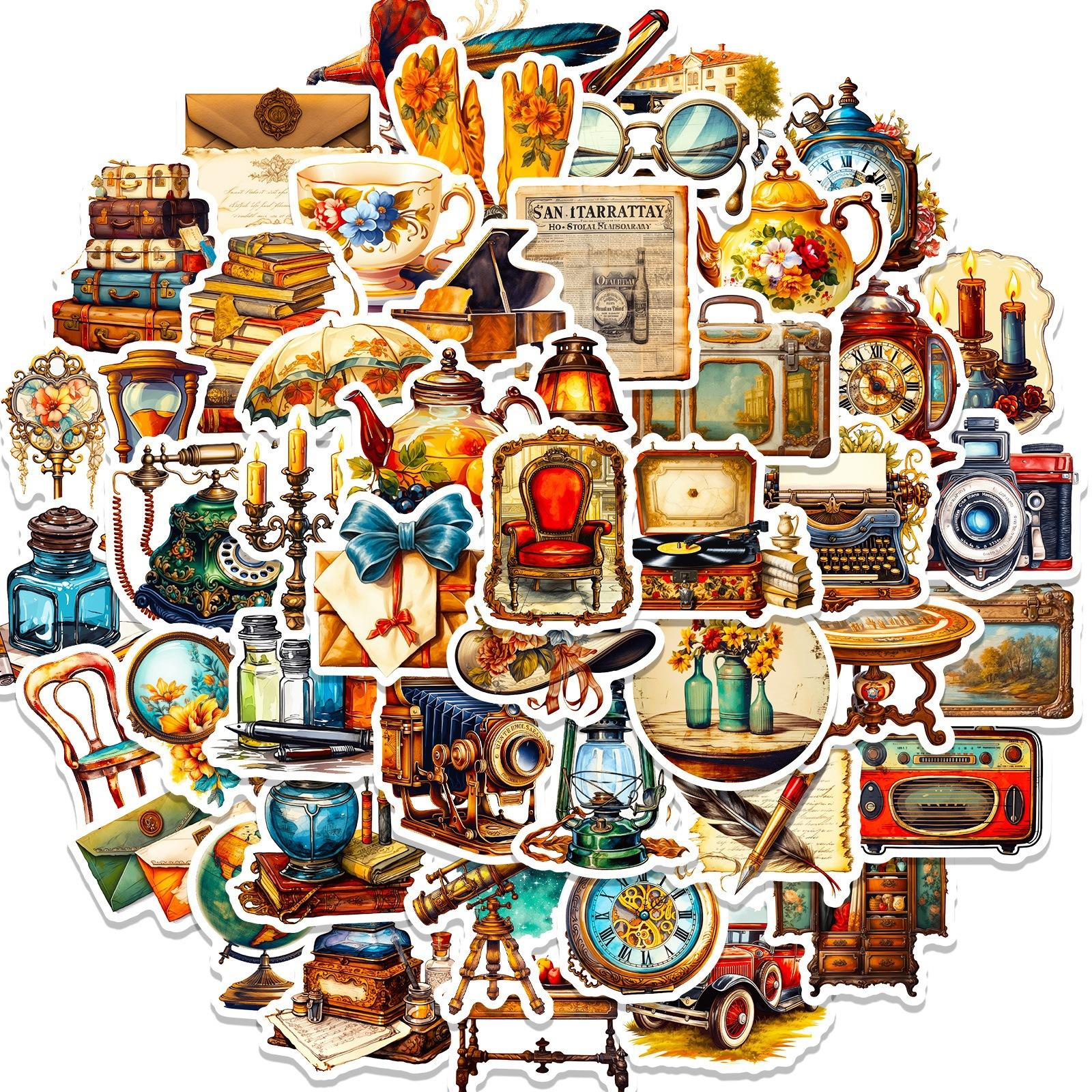 

50 Time Through Vintage Stickers Medieval Vintage Posters Notebook Stickers