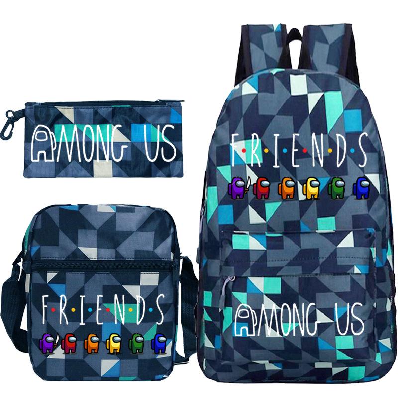 Game Merchandise Printed Schoolbag Three-Piece Backpack Set