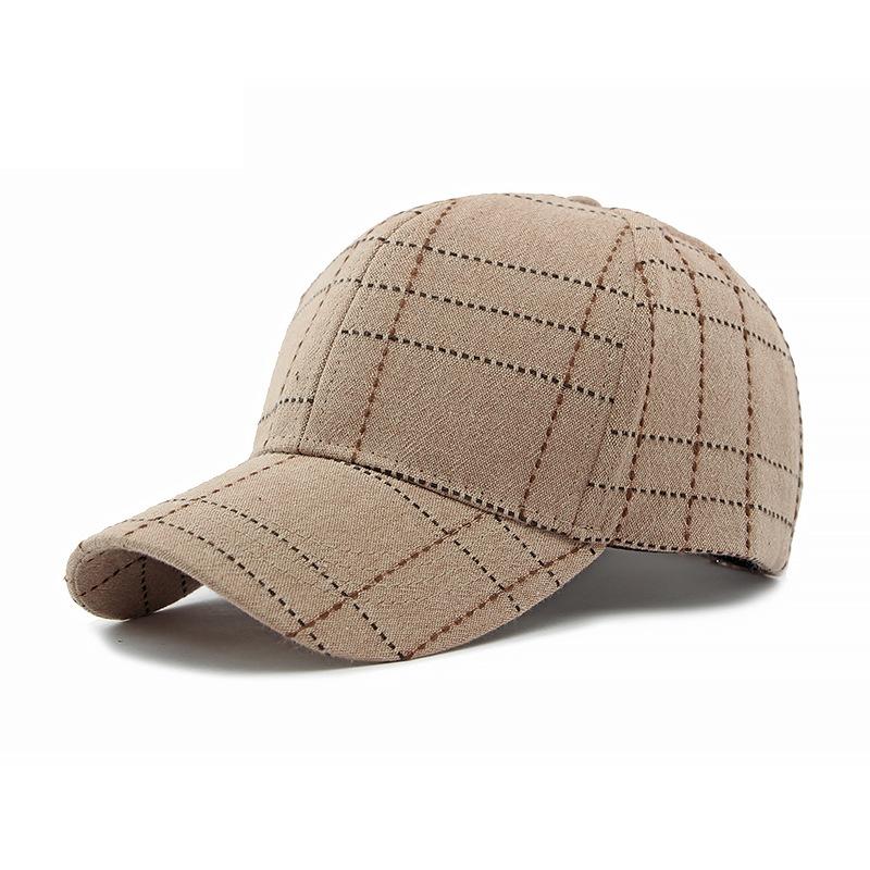 Spring Autumn Men's Plaid Baseball Cap Women's Outdoor Sunscreen Hat Ponytail Panama Cap Visor Hats
