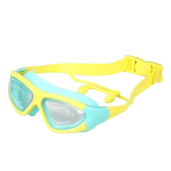 Kids Swim Goggles with Earplugs Waterproof No Leakage Anti-Fog UV Protection Clear Lens Boys Girls Swimming