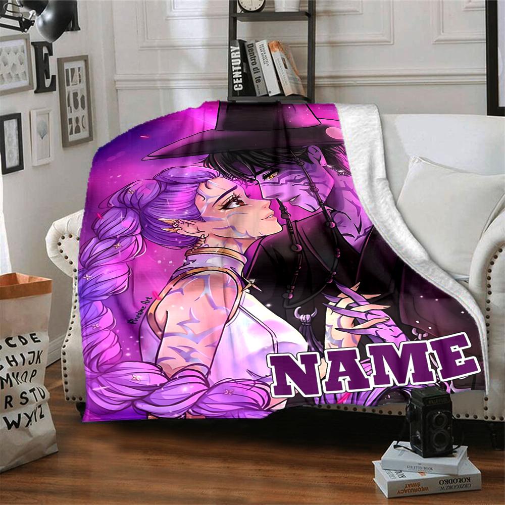 Custom Name Blue Tiger Hat Party Blanket For Couch Bed Plush Cozy Fuzzy Blanket Super Soft Warm Blankets For Fall And Winter 0916193