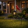 Tealight Candle Holder Outdoor Metal Red Bird Garden Stake Lamp, Vintage Lantern for Cemetery Yard Patio, Hollow For Candles Rustic Ornament,
