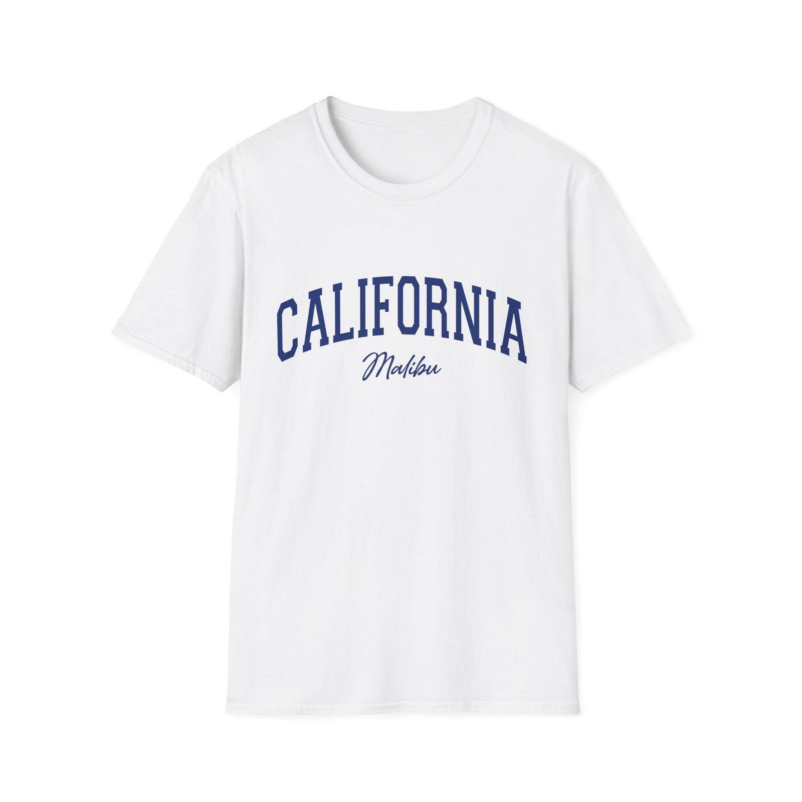 California Malibu Unisex Softstyle T-Shirt, Casual Tee, Summer Essential, Beachw L