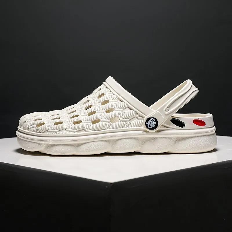 Men Shoes Beach Slippers Unisex Hollow Out Casual Couple Beach Sandal Flip Flops Shoes Non-slide Male Water Shoes Mens Slippers