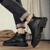 Winter Men Boots British Style Mens Ankle Boots High Top Business Leather Boots Outdoor Casual Shoes Thick Soled Work Boots